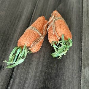 Set of 2 Easter Orange Carrots Decor